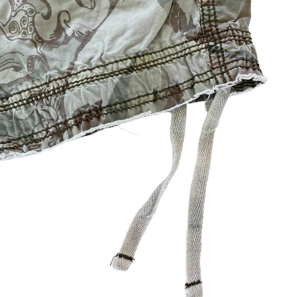 Jet Lag Camo Cargo Shorts Mens 38 Waist Pale Green Floral Print Distress Y2K 90s - Picture 6 of 13